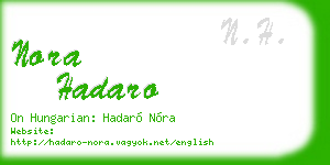 nora hadaro business card